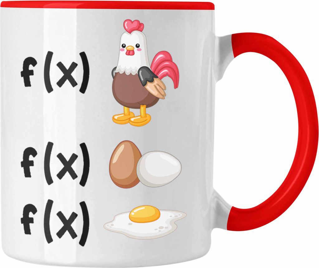 Trendation - Mathe Lehrer Tasse Geschenk Gleichungen Mathe Student Geschenkidee (Rot)