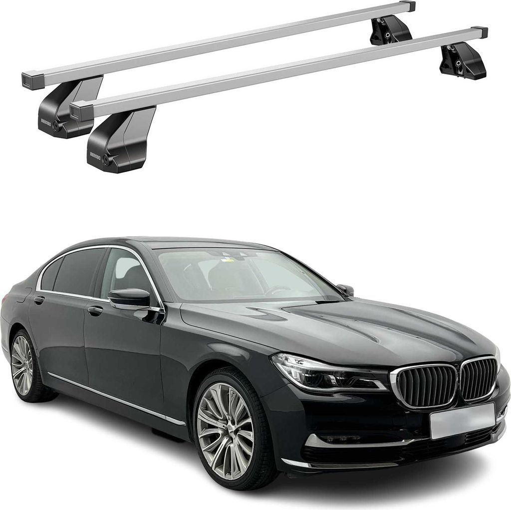 Menabo Dachträger Grundtäger für BMW 7er G11 G12 2015-2022 75kg Stahl Silber 2x