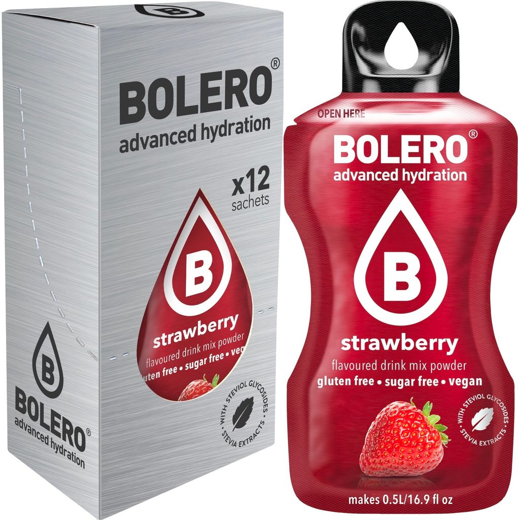 Bolero Sticks (12x3g) Strawberry - Intra- & Post-Workout - Produktbild 