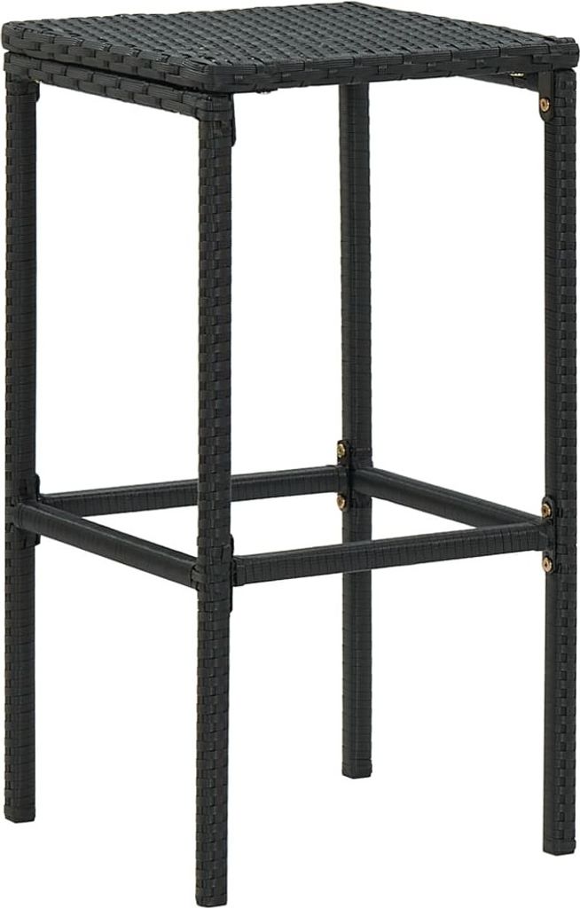 "2026 Aktion"1 Pcs Barhocker - CLORIS - Barstuhl - Optimal Komfort, mit Kissen 6 Stk. Schwarz Poly Rattan - 38 x 38 x 76 cm - DEMöbel9466584