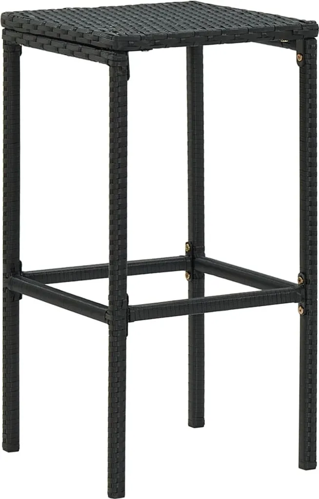 Sgabelli Bar Polirattan Nero 4 Pezzi con Cuscini - Offerta Set Arredo - 3