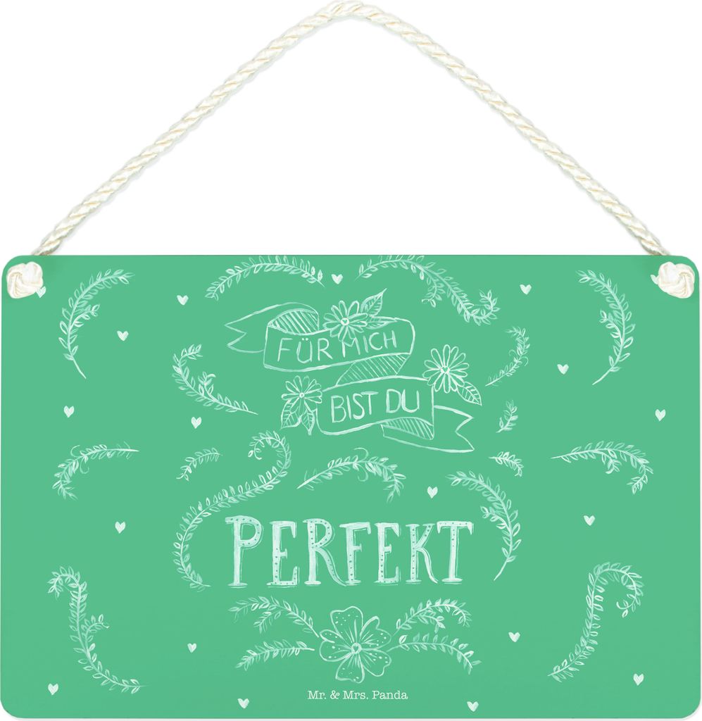 Mr. & Mrs. Panda Schild Für mich bist du perfekt DIN A4 - Geschenk, Jahrestag, Dekoration, wandhänger, Freund, Freundin, Liebe Spruch, wandtafel,...