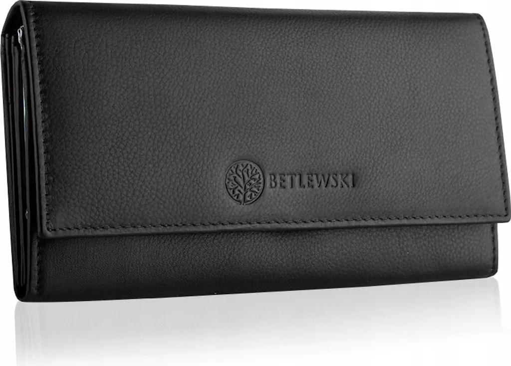 Porte-monnaie femme SOFTLY BPD-SS-13 NOIR en cuir souple élégant