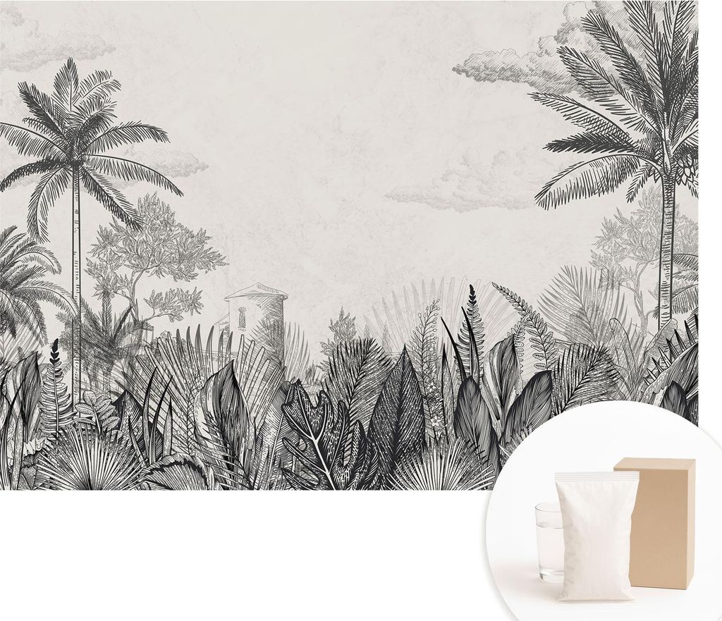 Fototapete - Wandbilder für Wohnzimmer - 208x146 cm - Dekorative Wandfolie - Modernes Design für Wanddekoration - Tapeten für Innenräume - Trop...