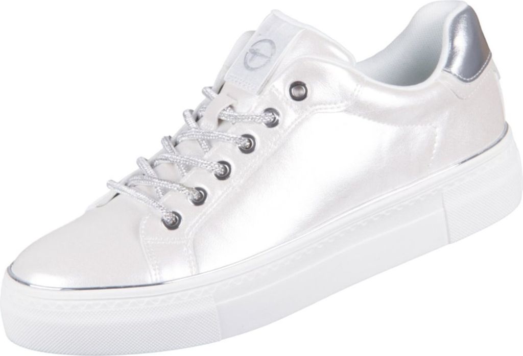 Tamaris Damen Sneaker Plateausohle Metallic Effekte Court Produktbild 