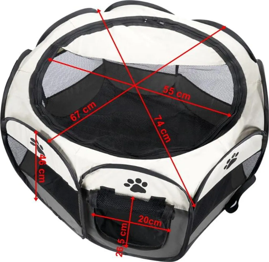 Box Universale Pieghevole per Cani e Gatti Grigio | Recinto Portatile - 5