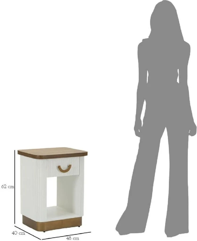 Table de chevet bicolore Tolosa Mauro Ferretti pour chambre parentale - 10