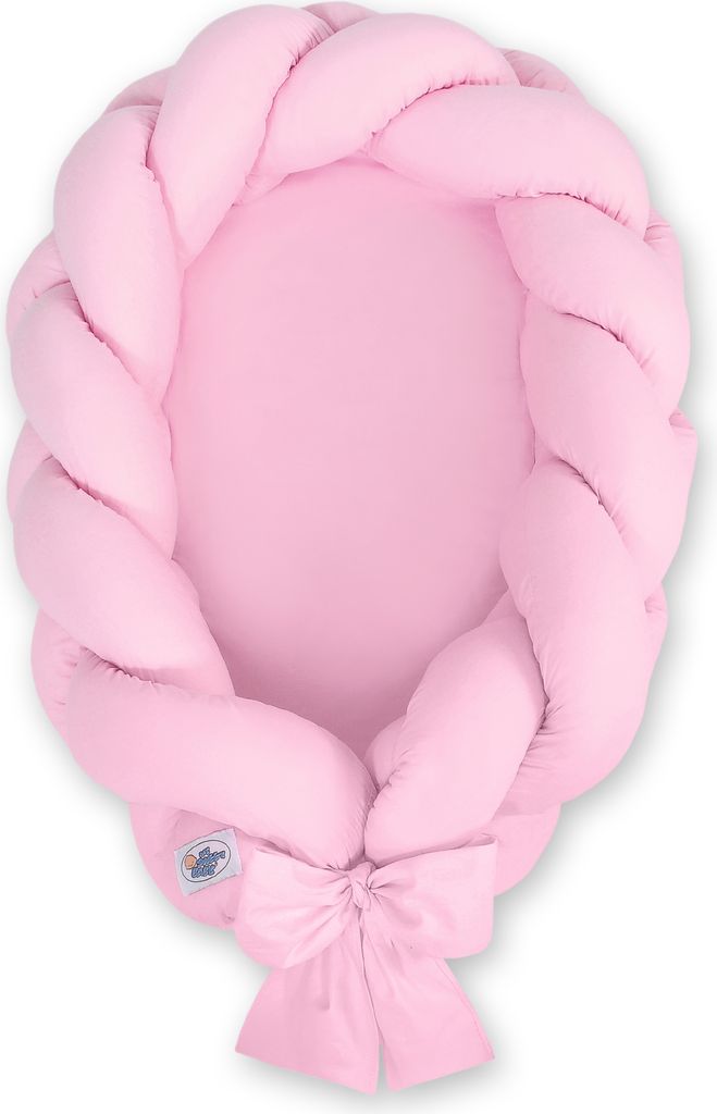 Geflochtenes Babybett 2 in 1 Rosa mit abnehmbarem Matratzenbezug und Bettumrandung für optimale Sicherheit und Komfort