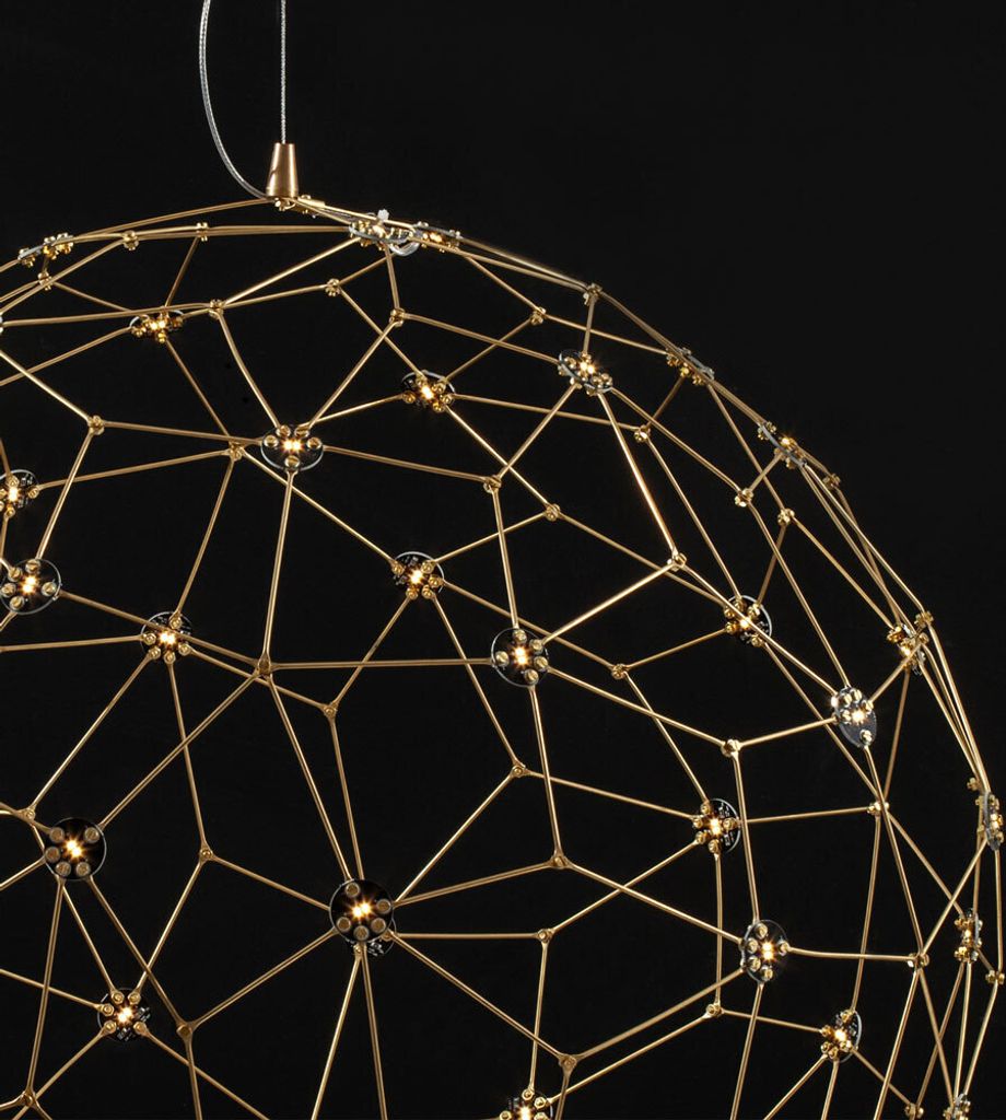 Nova Luce SOLE LED Pendelleuchte Gold 21,6W Warmweiss 310x60cm 9186001