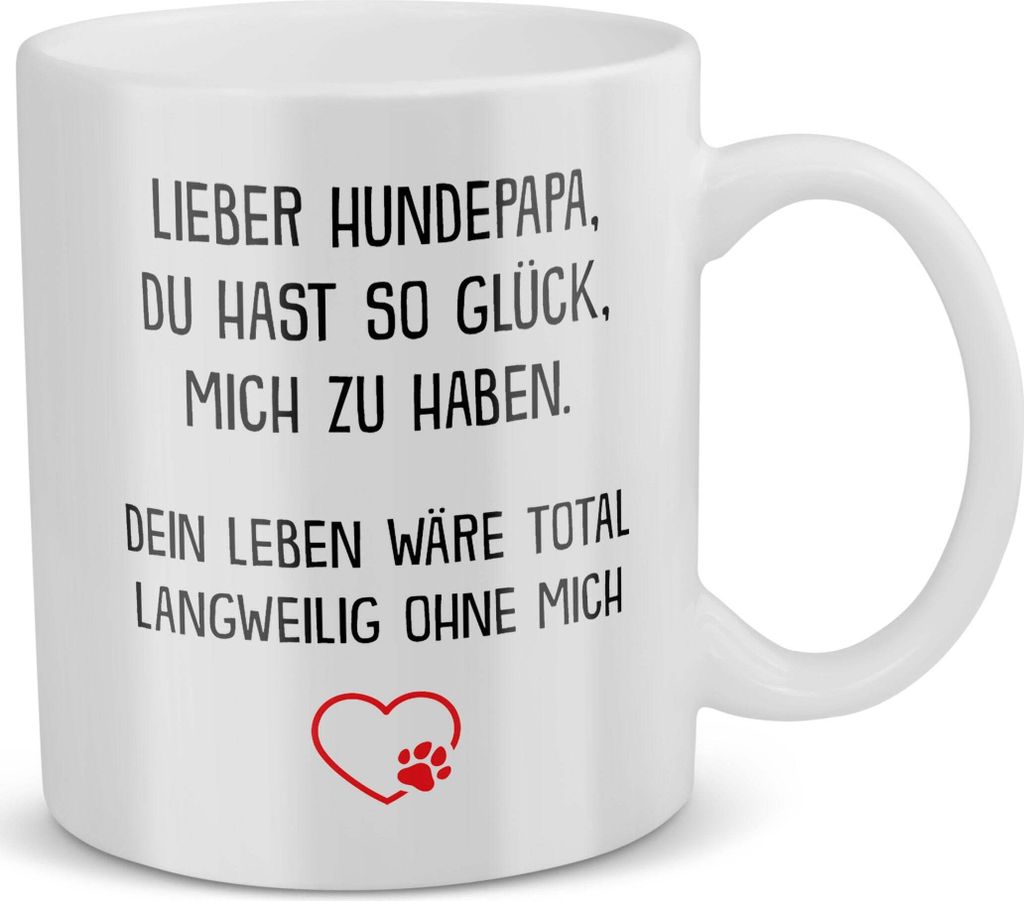 22Feels Bester Hundepapa Tasse Hund Herrchen Geschenk Männer Hundeliebe Welpe Kaffeetasse Haferl Geschenkidee Geburtstag Vatertag Weihnachten