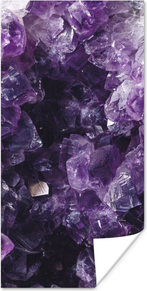 MuchoWow Poster Amethyst - Edelsteine - Mineralien 20x40 cm - Plakat - Foto