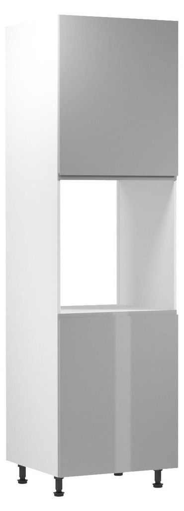 Umbauschrank 60 cm – Velmora D60P P/L Grau/Hochglanz – Grau Produktbild 