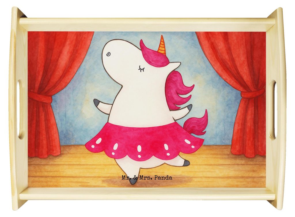 Mr. & Mrs. Panda Sofa Tablett Einhorn Ballerina Design - Weiß - Geschenk, Spaß, Servier, Lebensfreude, Unicorn, Bett-Tablett, Serviertablett, Dek...