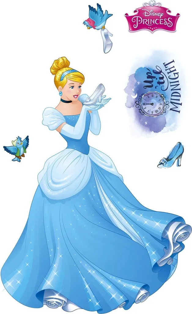 Sticker Cendrillon XXL bleu Disney 127x200 cm - Vinyle haute qualité