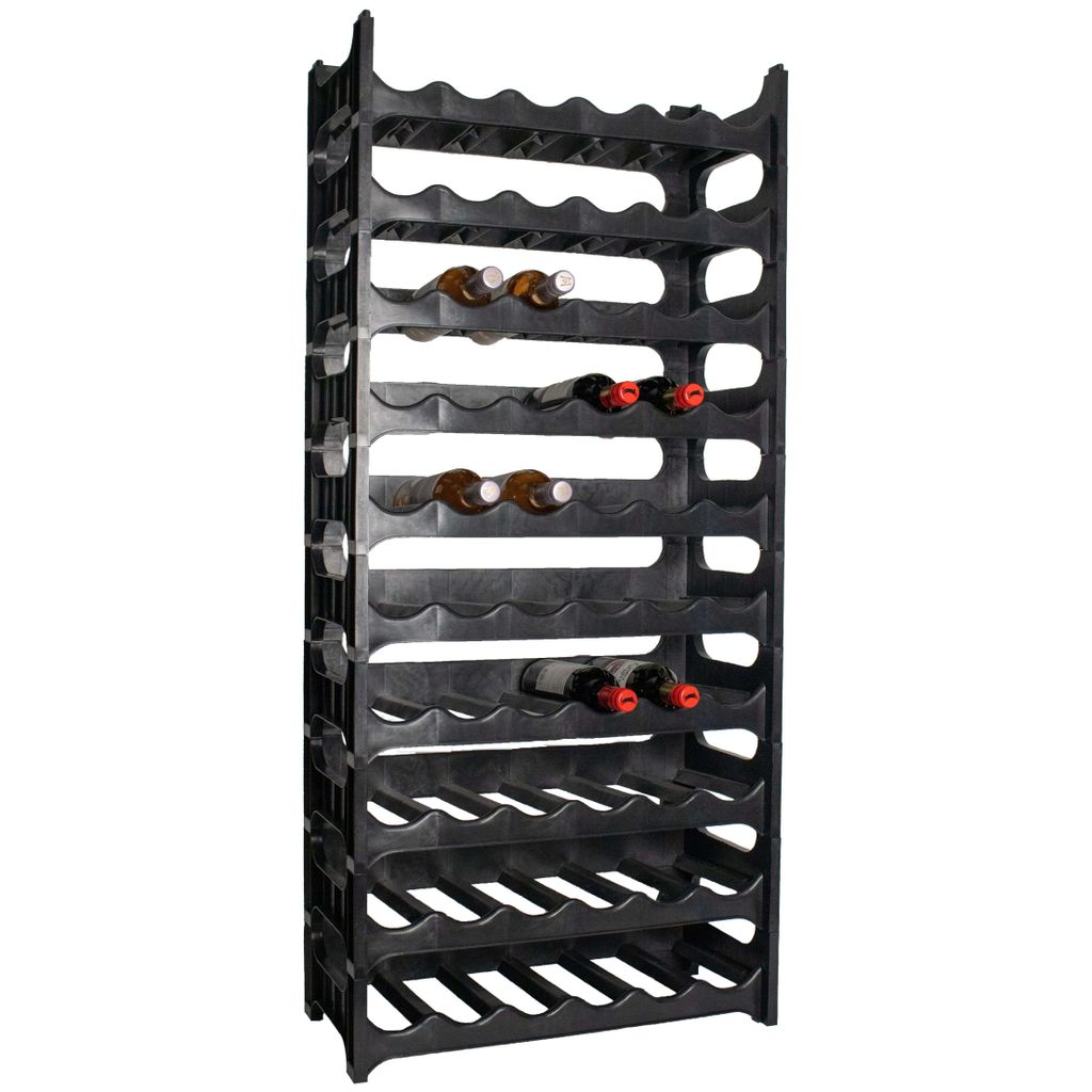 Cookinglife Weinregal stapelbar Kunststoff schwarz - 60 Flaschen - 10 Stück