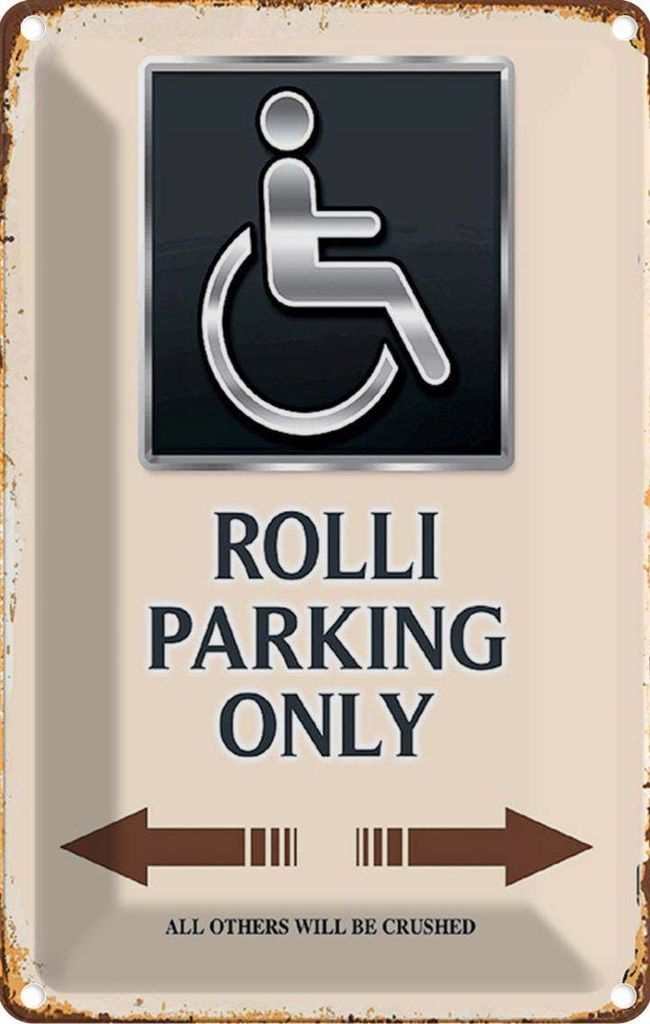 vianmo Blechschild 18x12 cm Rolli parking only all others Parkplatzschild