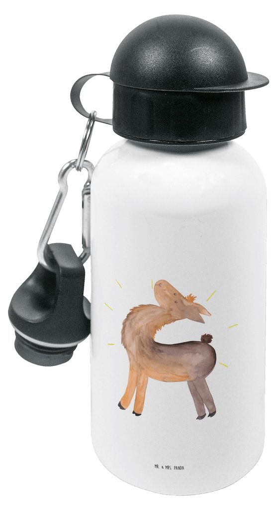 Mr. & Mrs. Panda Trinkflasche Lama Stolz - Weiß - Geschenk, Kinder, Freundinnen, Family, Sportflasche, Kindergarten, Familie, Beste Freundin, Wass...