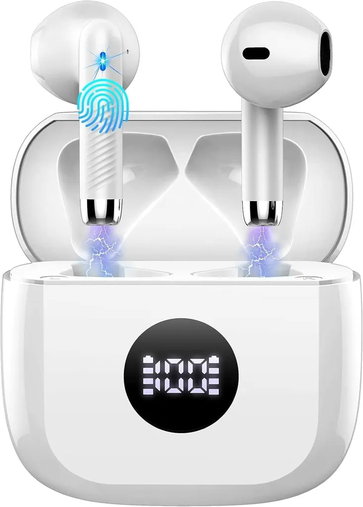 In-Ear-Kopfhörer mit 4 ENC Noise Cancelling Mic, 40 Std Spielzeit HiFi Stereo, USB-C kabellose Kopfhörer IP7 Wasserdicht für Arbeit und Studium