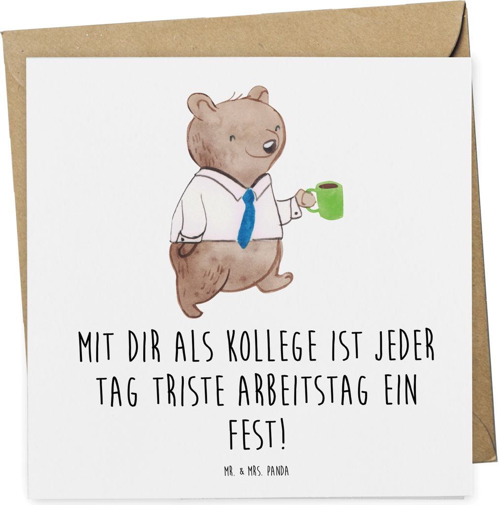 Mr. & Mrs. Panda Deluxe Karte Fest Kollege - Weiß - Geschenk, doppelkarte, Bedanken, Glückwunschkarte, faltkarte, Wertschätzung, Klappkarte, Arb...
