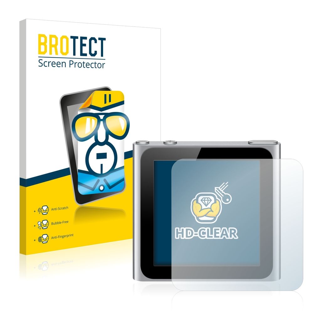2x Für Apple iPod nano 2010 (6. Gen.) Schutzfolie BROTECT Displayschutz Display Schutz Folie Klar Transparent