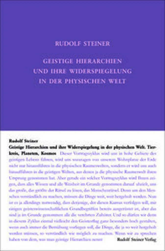 Approfondir l'Ésotérisme : Livre Hiérarchies Spirituelles Rudolf Steiner