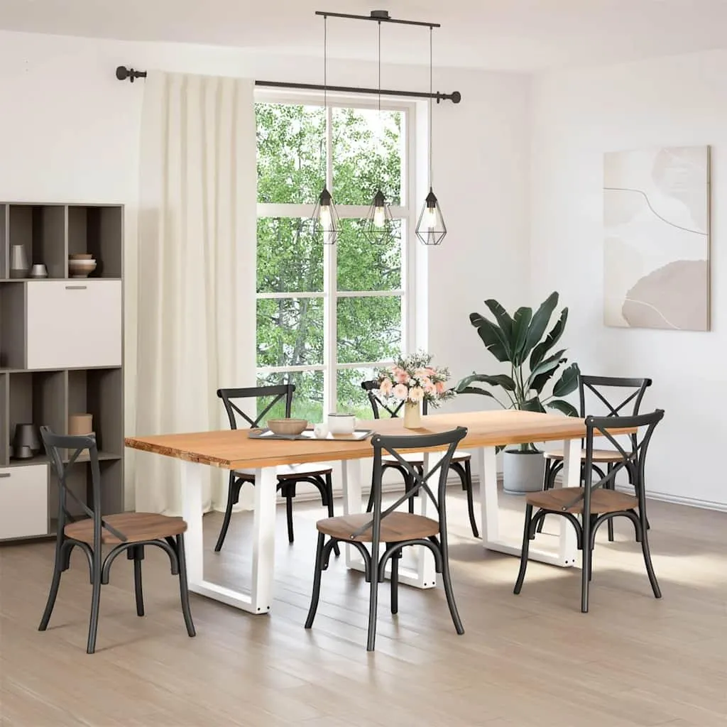 Gambe Tavolo a V 3 pz Bianco 80x73cm Acciaio - Kit Fai-da-Te vidaXL