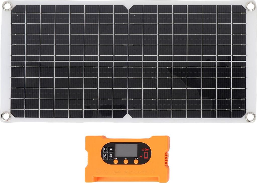 17W Solarmodul mit Controller 10A Monokristallines Silizium QC3.0 Schnelllade-Solarmodul-Ladegerät-Kit für Auto RV Boot