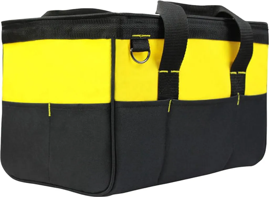 Sac à outils en tissu Oxford 600D avec fermeture éclair renforcée - Noir