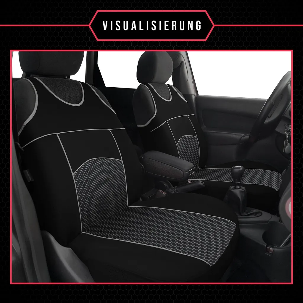 Coprisedili Auto Sport Nero per Golf II | Anteriori 1+1 Universali - 6