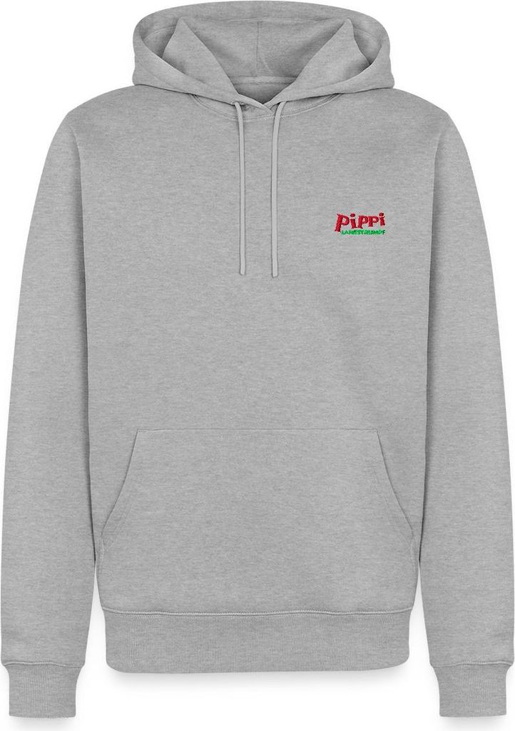 Spreadshirt Pippi Langstrumpf Logo Stick Herren Premium Hoodie, 4XL, Grau meliert