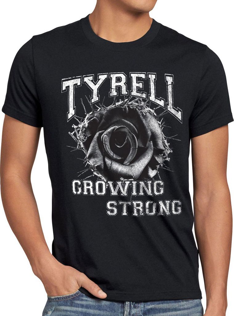 style3 Tyrell - Growing Strong College Herren T-Shirt, Größe:5XL, Farbe:Schwarz