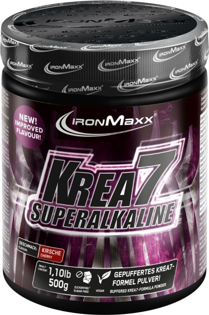 IronMaxx Krea7 Superalkaline Powder - 500g-Dose Kirsche