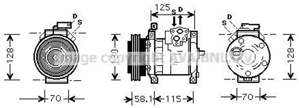 Compresseur Climatisation Haute Performance PRASCO CRAK094 en Aluminium