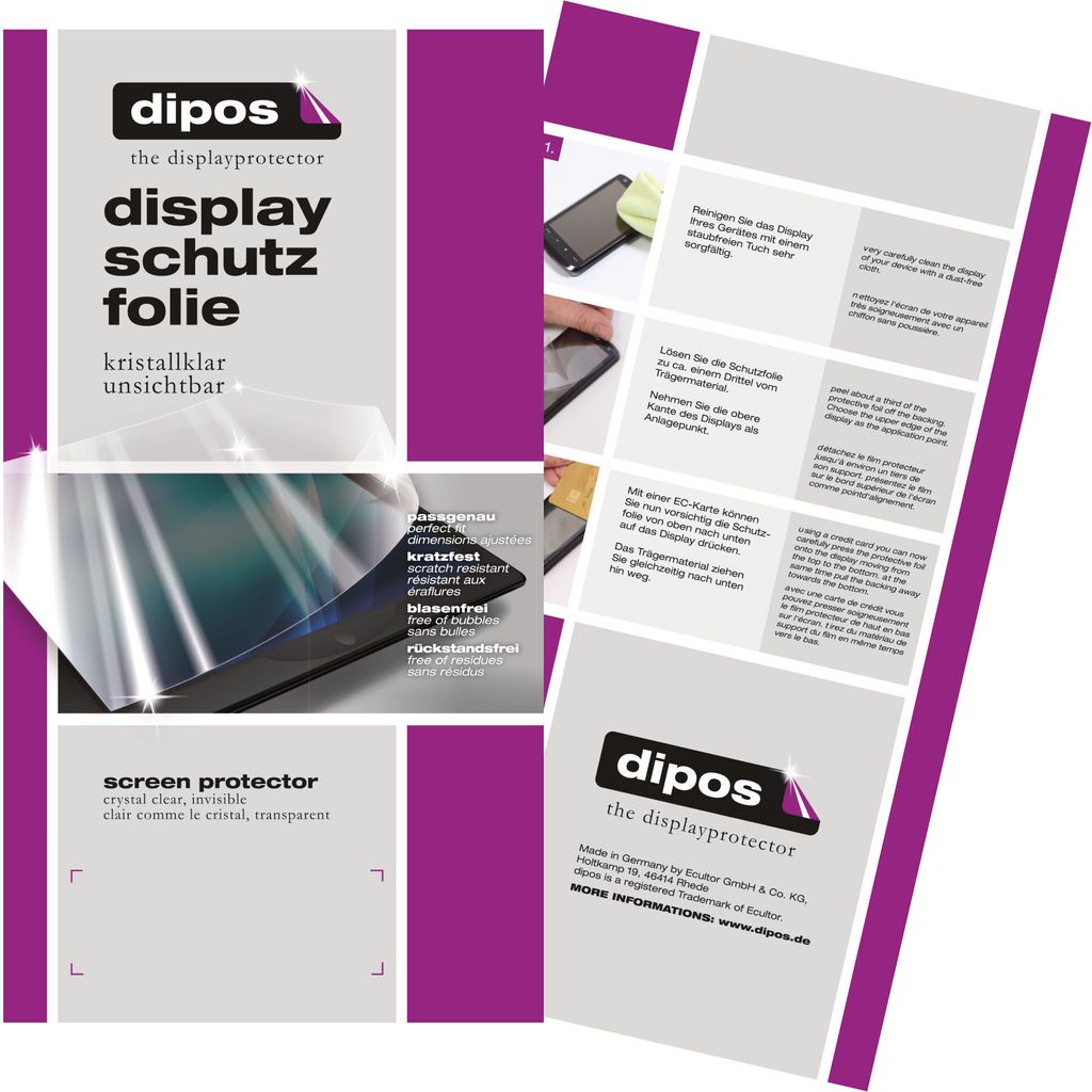 2x Schutzfolie für Xoro MegaPAD 2404, 24 Zoll klar Displayschutzfolie Folie