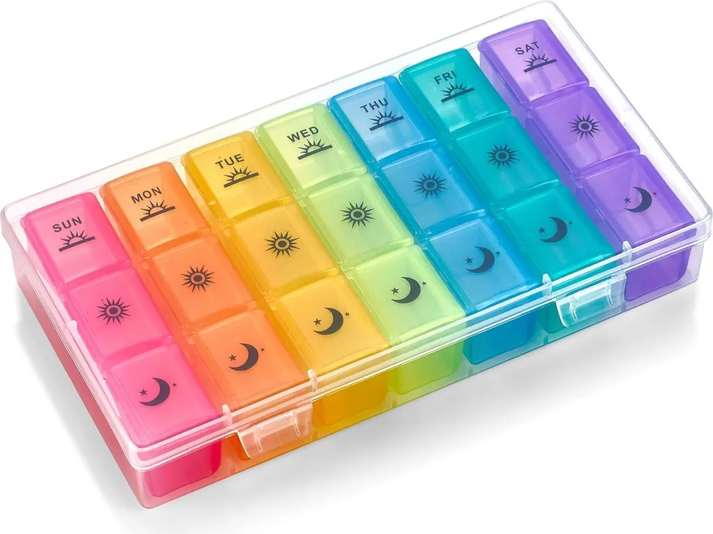 Pillulier 7 jours grand modèle avec tri matin midi soir haute visibilité