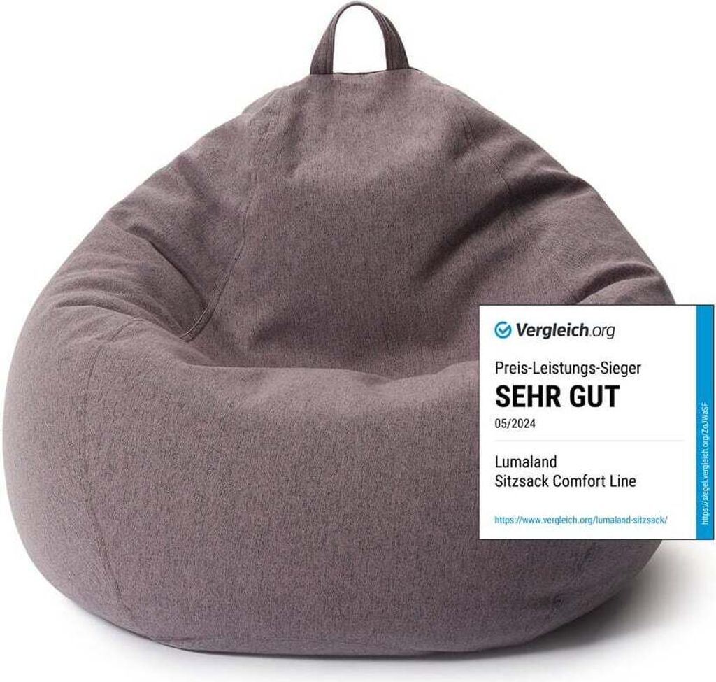 LUMALAND Comfort Line Sitzsack XL, 250 L - bequemer Sofa Sessel - ideal zum Pouf