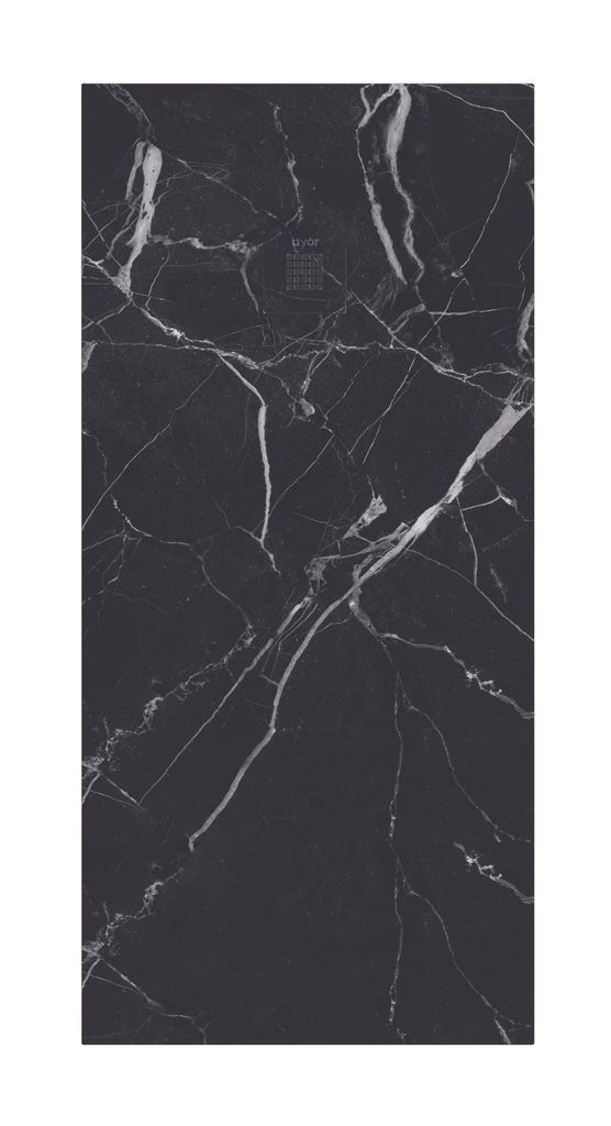 ONDEE ZEN – Duschwanne NOLA 3 – 80 x 180 x 3 – Kunstharz – Schwarzer Marmor – Ablauf – Zuschneidbar