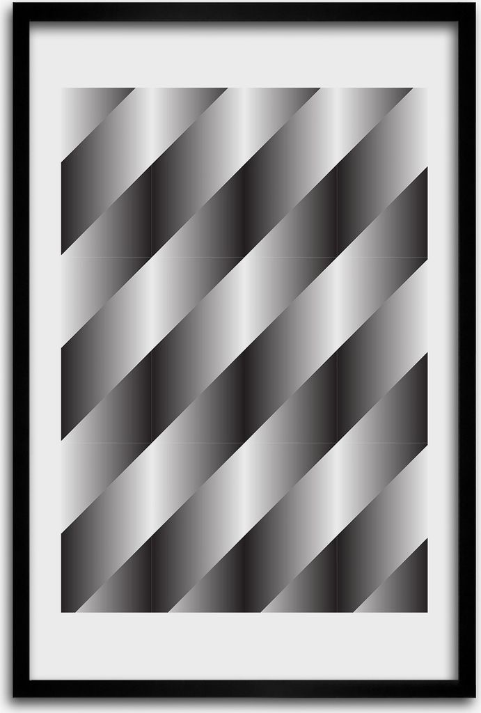 Bild - Bilderrahmen - 40 cm x 60 cm - MDF - Rahmen - Wandkunst - Abstraktion Streifen