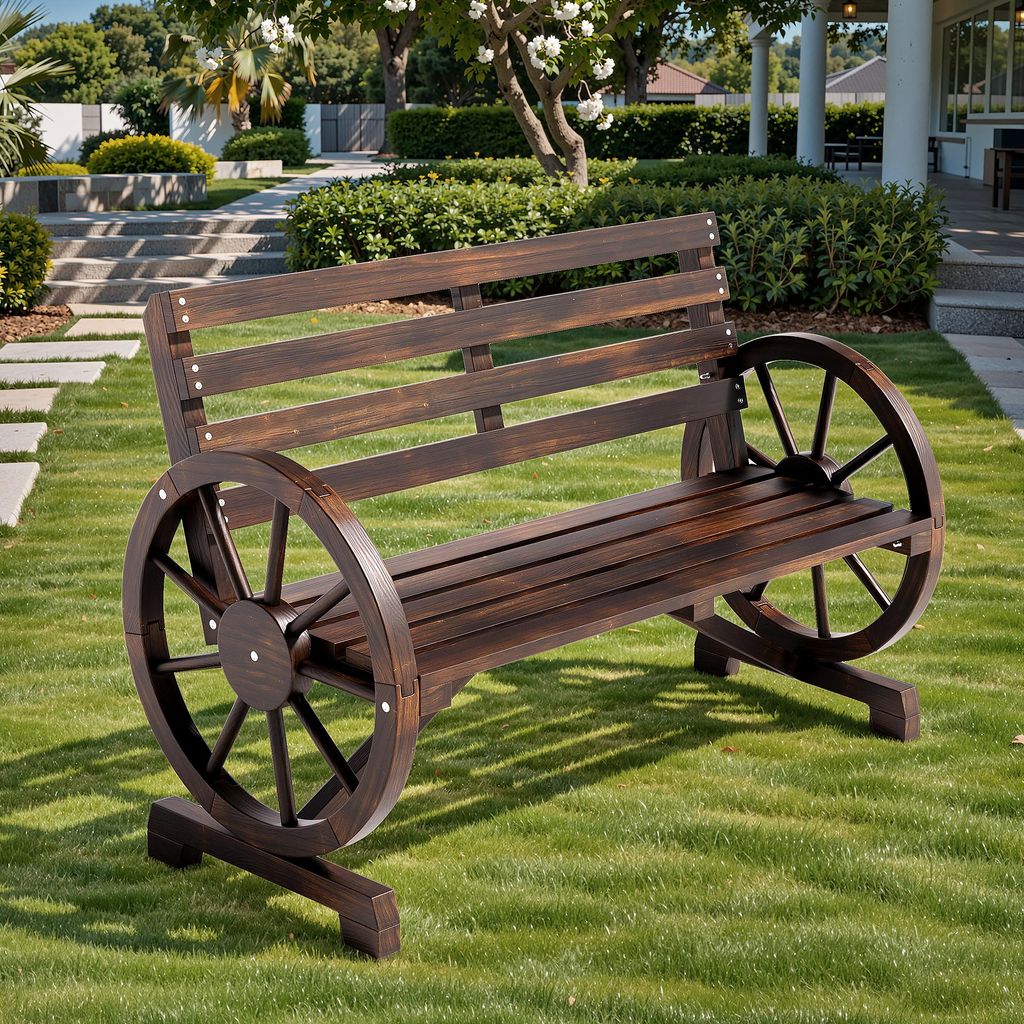 Banc de jardin BEALIFE 2 places 102 x 56 x 79 cm en bois Image du produit 