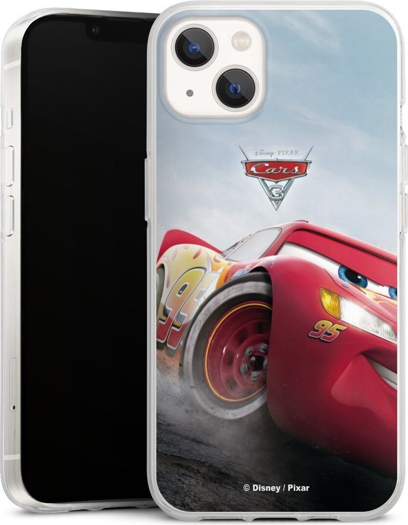 DeinDesign Handyhülle für Apple iPhone 13 Silikon Hülle Case Smartphone Schutzhülle Cars Lightning Mcqueen 95 Offizielles Lizenzprodukt