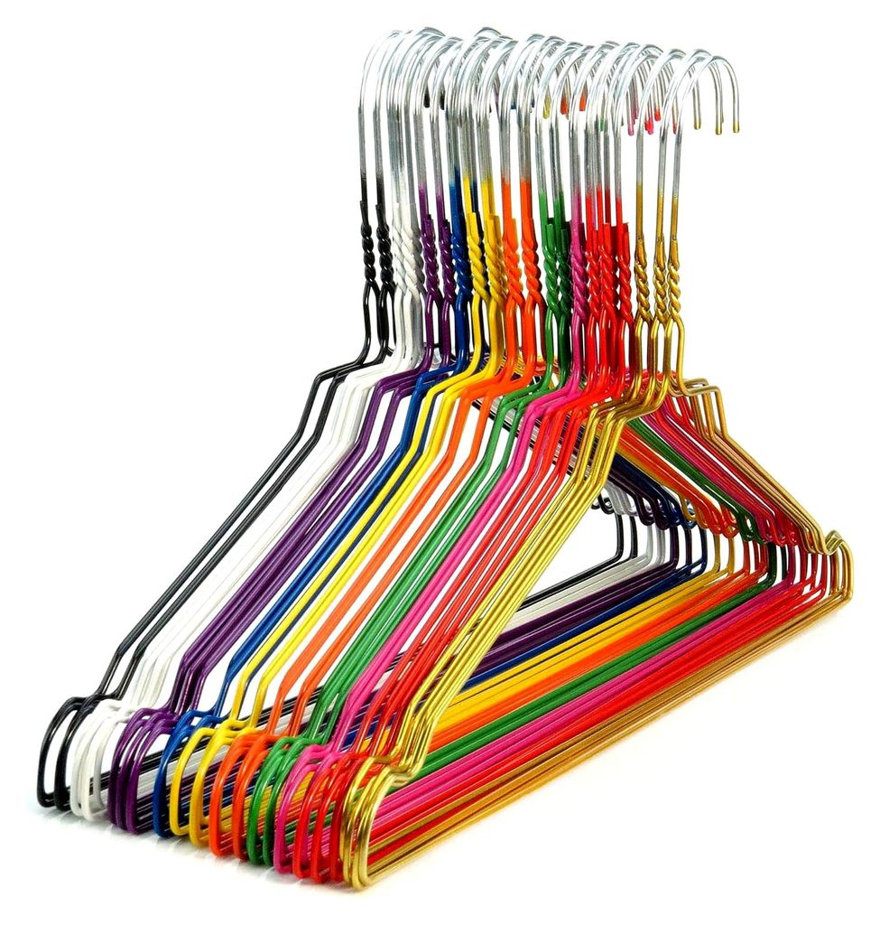 20 Bunte Metall-Draht-Kleiderbügel 40 cm breit aus verzinktem Stahl mit farbenfroher Pulverbeschichtung