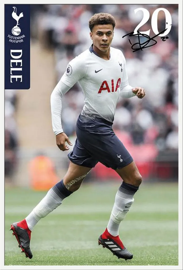 Affiche Tottenham Alli 18/19 sous cadre plastique blanc Shinsuke et vitre