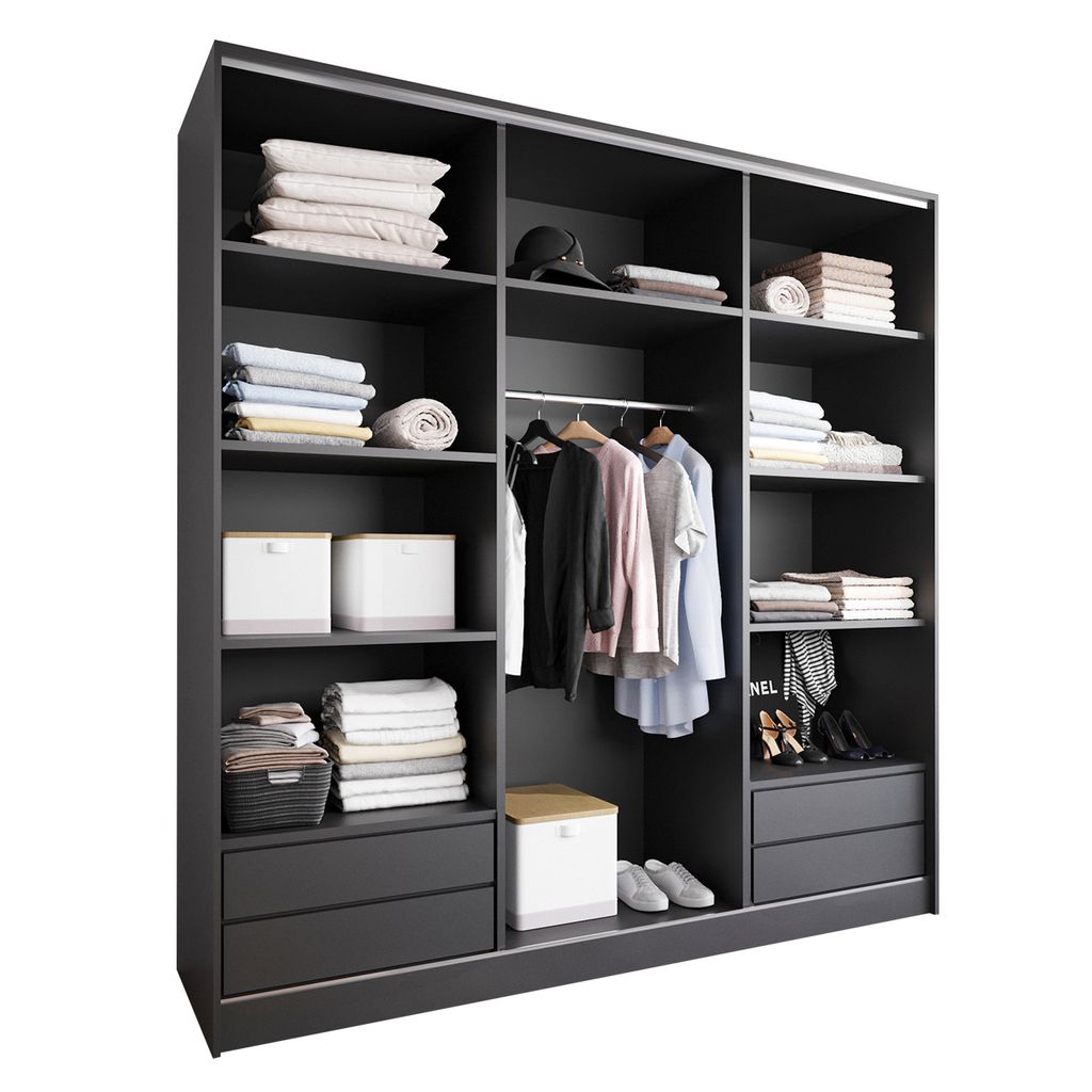 Open kast, MERV K3 200, zwart Productafbeelding 