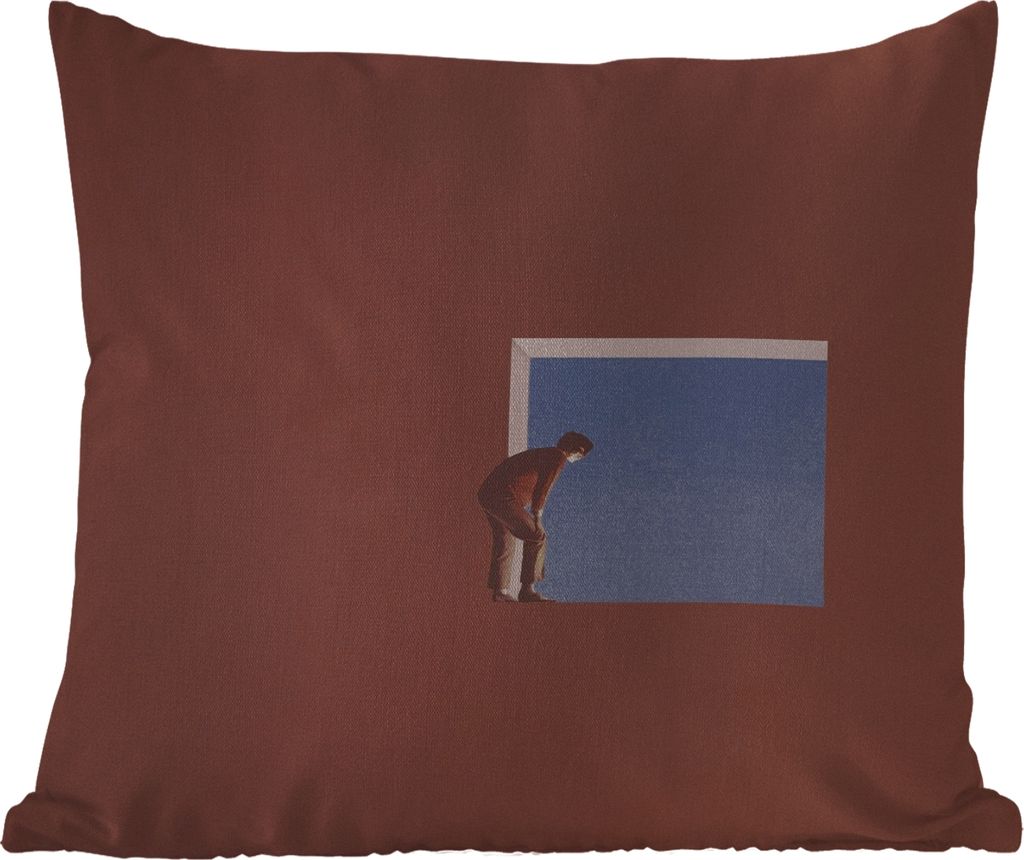 MuchoWow Outdoor Kissen - Mensch - Jahrgang - Design - 50x50 cm - Wetterfest - Lounge Kissen - Komfortabel - Kissen mit Bild