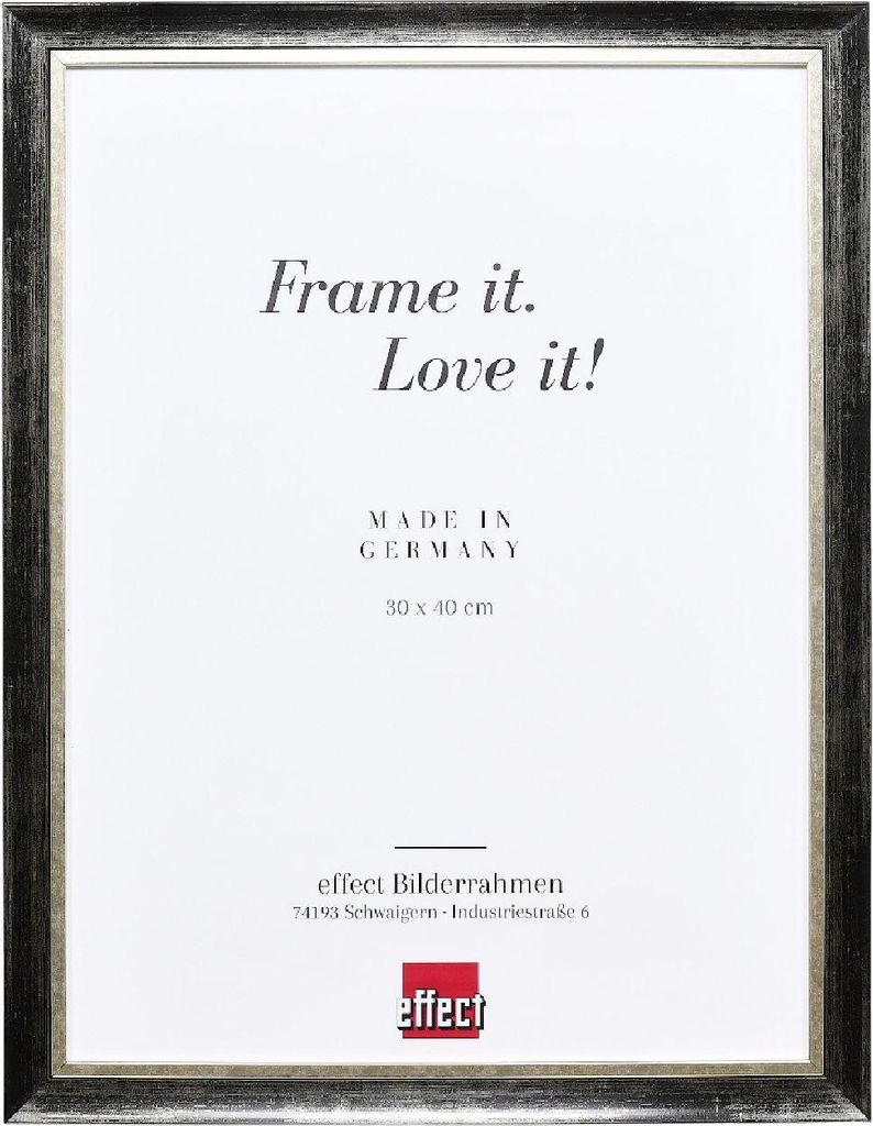 Holz-Fotorahmen Effect Profil 40 Platin 13 x 18 cm Antireflexglas