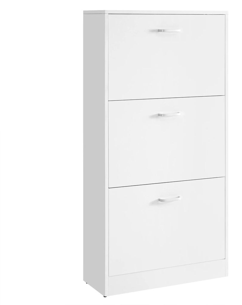 Schuhaufbewahrung - Schuhschrank 3 Klappfächer - Freistehend - Weiß