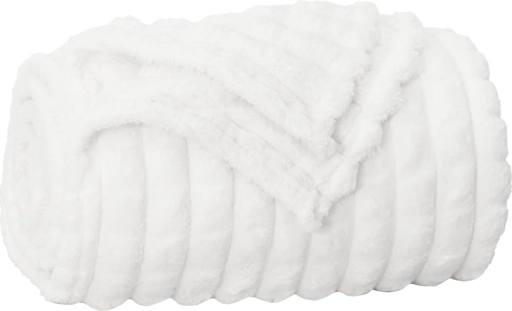 vidaXL Überwurfdecke Weiß 150 x 130 cm Fleece