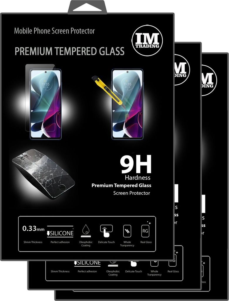 3X Schutz Glas 9H Tempered Glass Display Schutz Folie Display Glas Screen Protector kompatibel mit Motorola Moto G200 5G