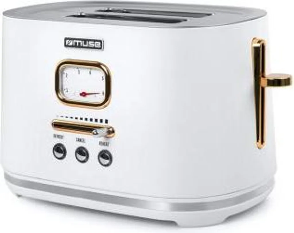 Muse MS-130W Grille-pain 1000W Finition Laiton avec Thermostat Variable