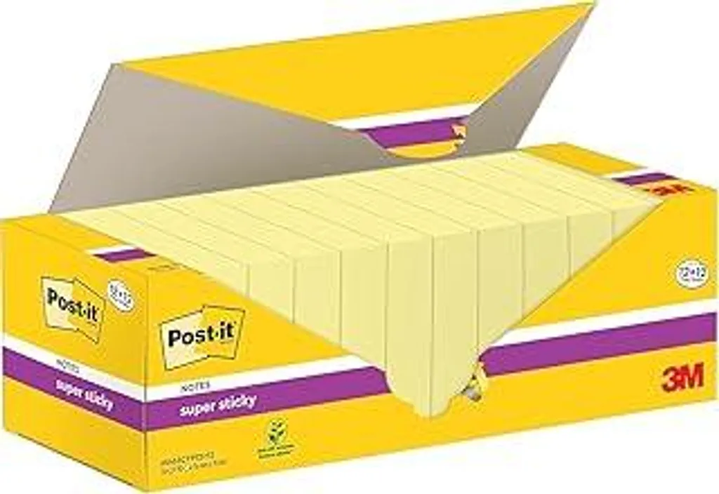 Post-it Super Sticky Gialli | 24 Blocchi per Casa e Scuola 76mm